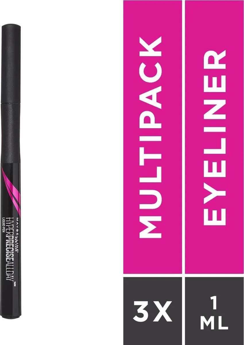 Maybelline Hyper Precise All Day Liner 01 Black - 3 Stuks