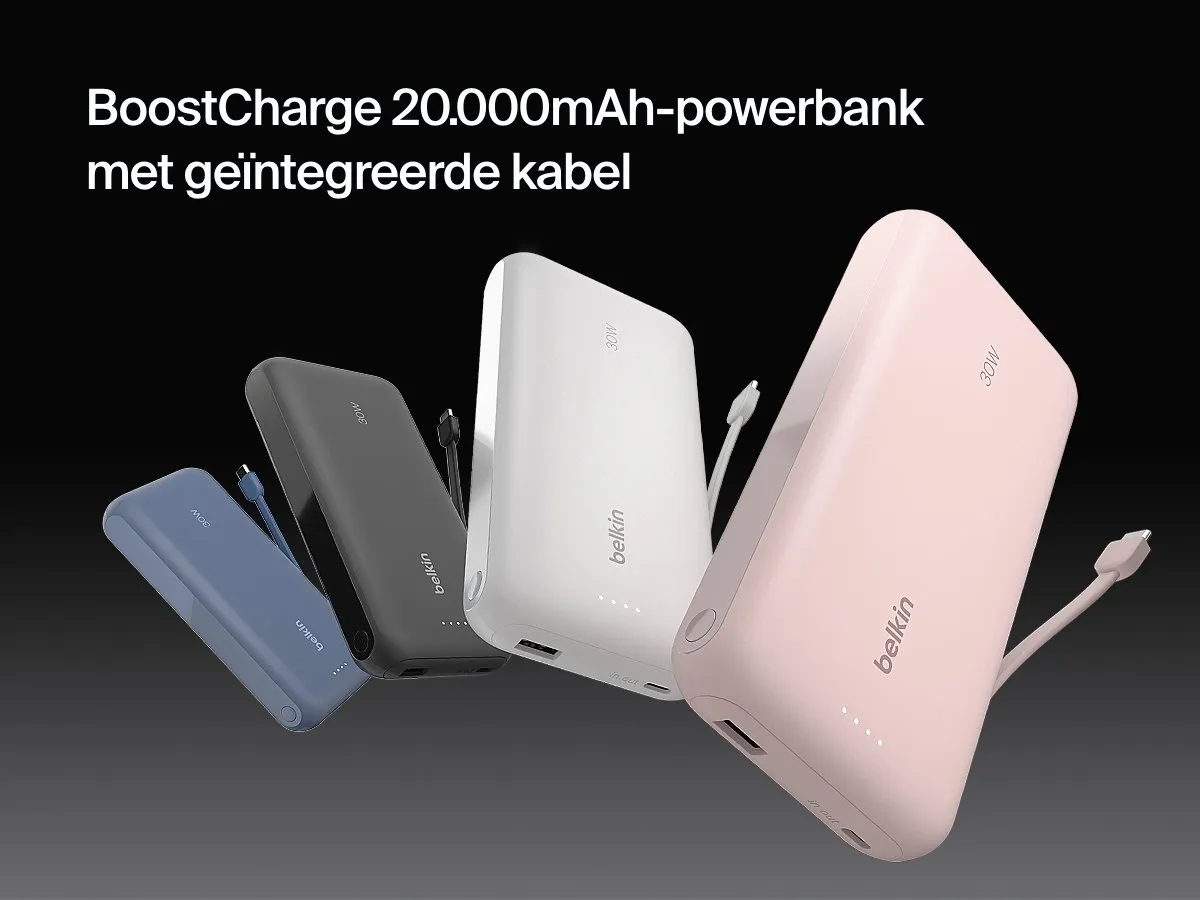 Belkin BoostCharge 20.000mAh Powerbank 30W BPB024hqPK - Roze