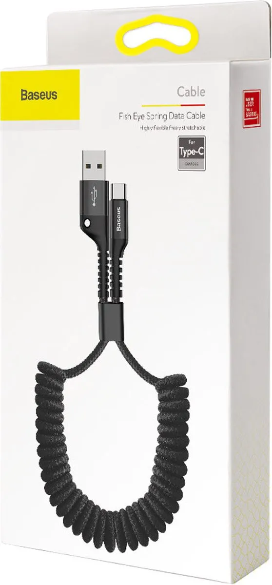Baseus Fish Eye USB-A/USB-C Kabel 2A 1m - Zwart