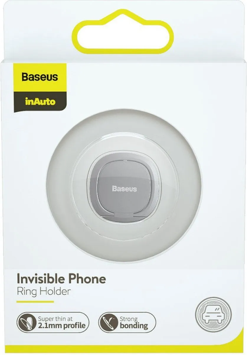 Baseus SUYB-0S GSM Houder Auto Ringmagneet - Zilver/Grijs