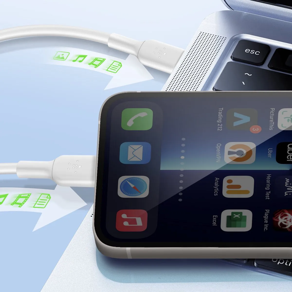 Belkin USB-C naar Lightning Kabel 18W 2m - Wit