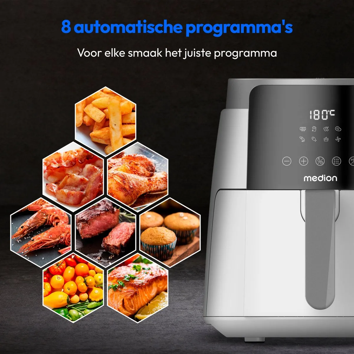Medion L Airfryer P40 4,7L - 1500W - Wit