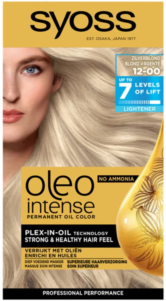 SYOSS Oleo Intense 12-00 Zilverblond Haarverf - 3 Stuks