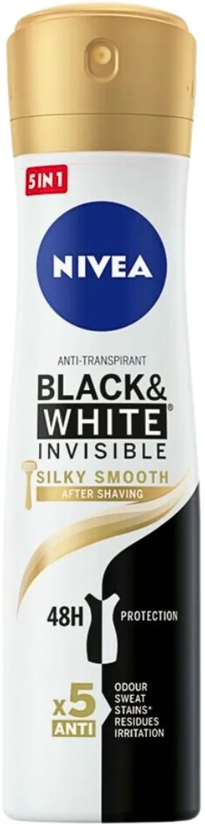 NIVEA Black & White Silky Smooth Deodorant Spray 150ml - 20 Stuks