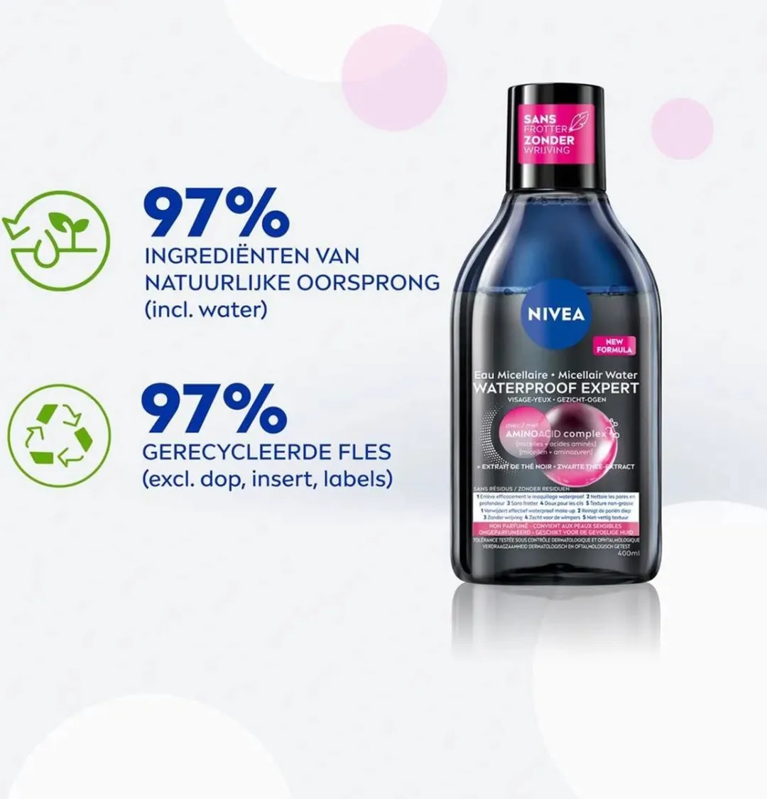 NIVEA 0% Residu Micellair Water Waterproof - 6x400ml