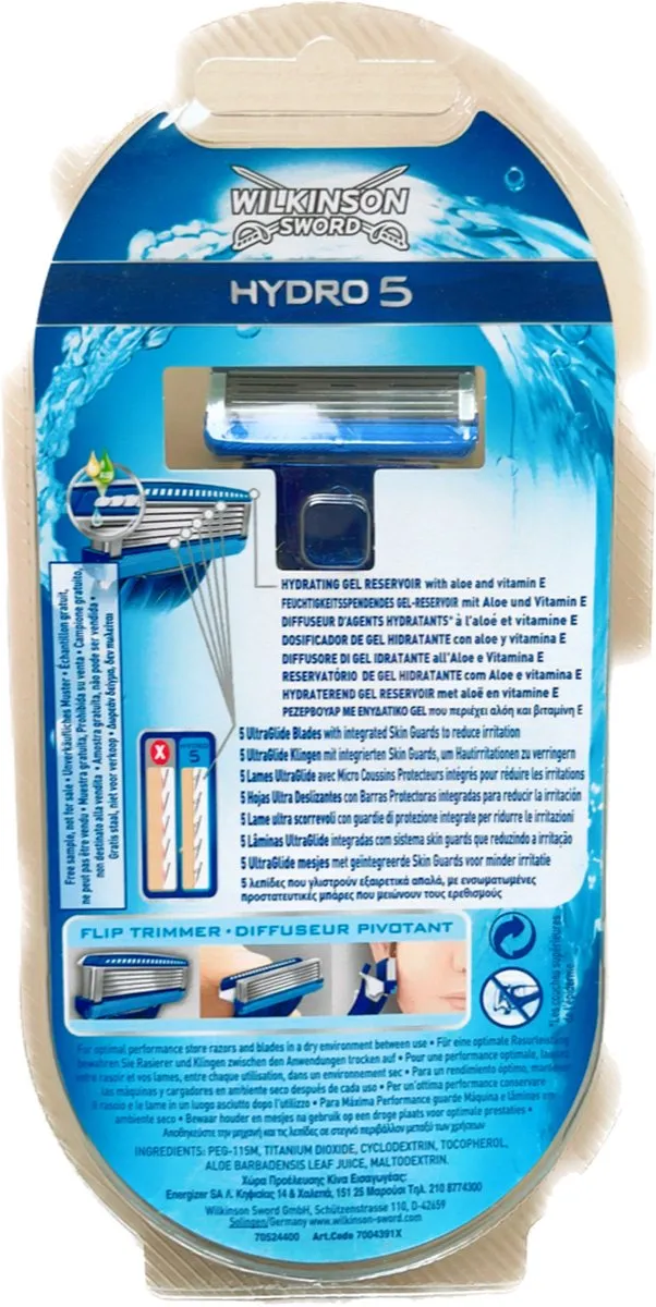 Wilkinson Sword Hydro 5 Scheerapparaat - 5 Bladen - Blauw/Wit