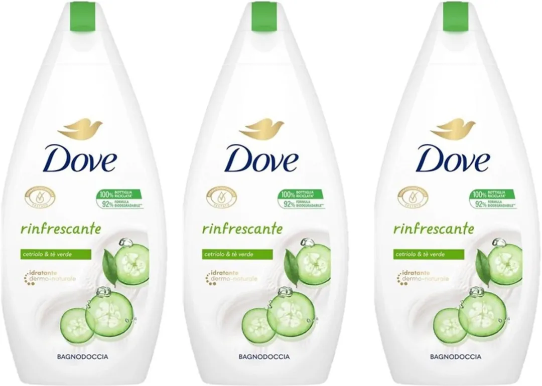 Dove Refreshing Komkommer Douchegel 3x450ml