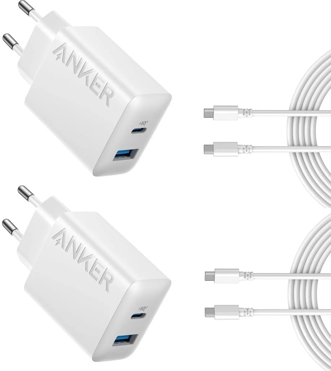 Anker 2-Port USB-C Oplader 20W