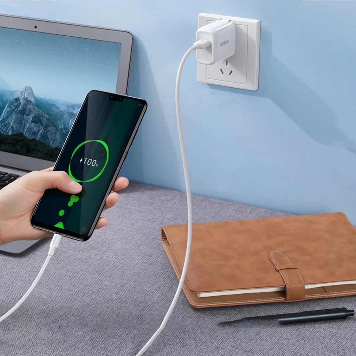 Ugreen US289 Micro-USB-kabel 0,5m - Wit