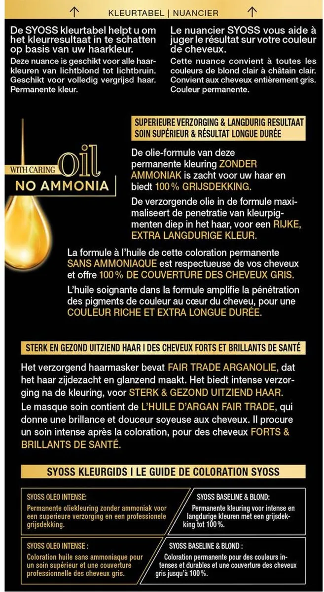 SYOSS Oleo Intense Haarverf Natuurlijk Asblond 115ml
