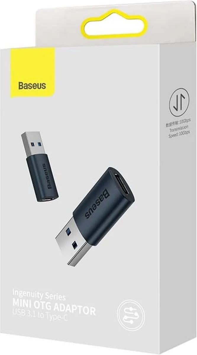 Baseus ZJJQ000103 USB 3.1 naar Type-C Adapter - Blauw