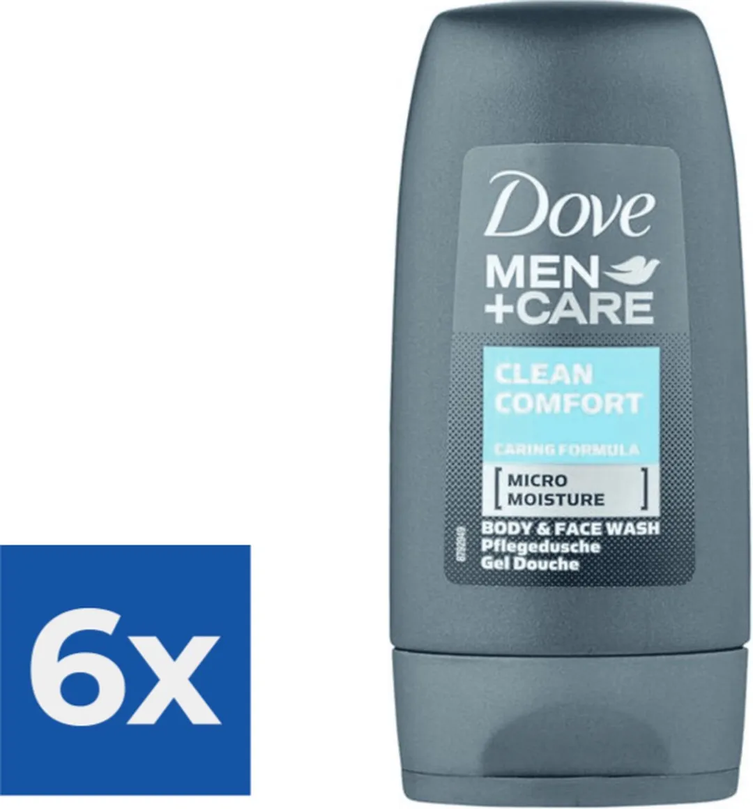 Dove Men Clean Comfort Mini Douchegel 330ml - 6 Stuks