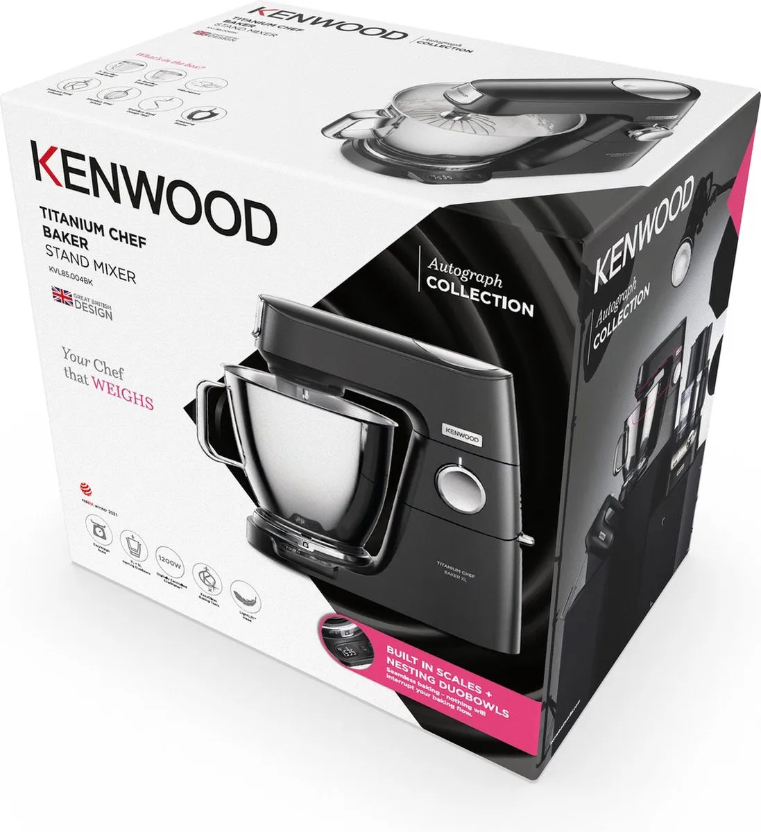 Kenwood Chef Titanium Baker - Keukenmachines - KVC85.004BK - Black