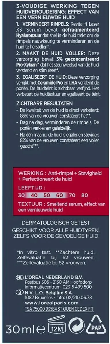 L'Oréal Paris Revitalift Laser X3 Serum - 6x30ml