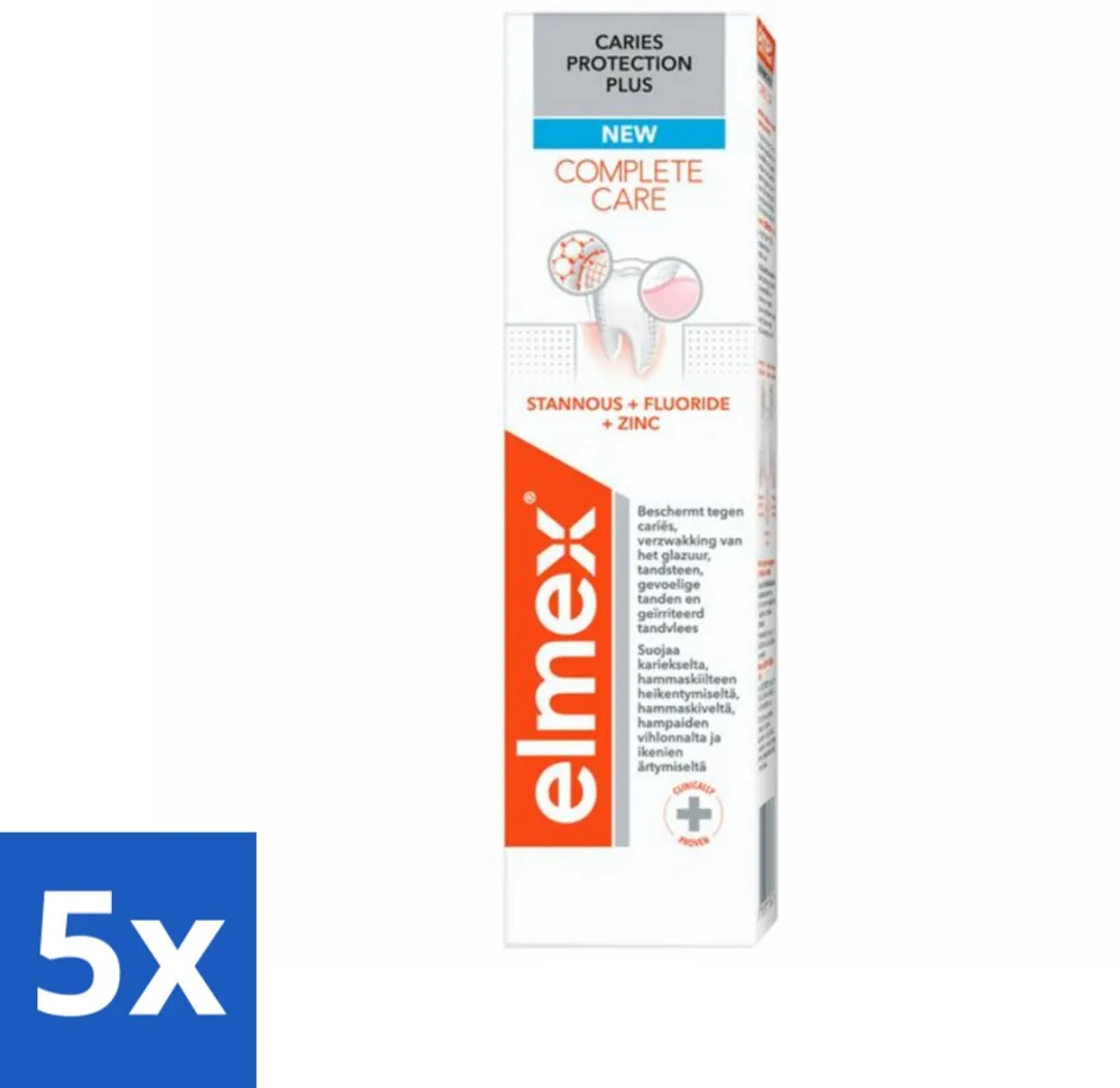 Elmex - Tandpasta - Caries Protection Plus - Complete Care - 75 ml - Bulkverpakking - 5 stuks