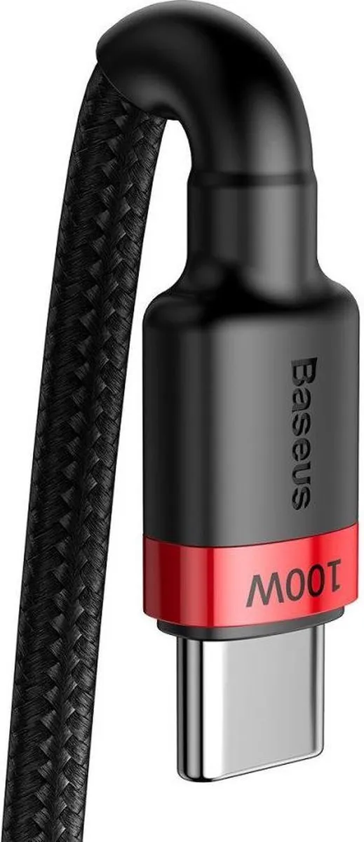 Baseus 4940 USB-C Snellaadkabel 2M - 100W Rood - afbeelding 6 van 6