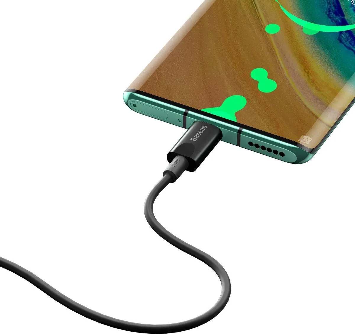 Baseus USB C naar USB C Kabel 100W 150cm - Zwart