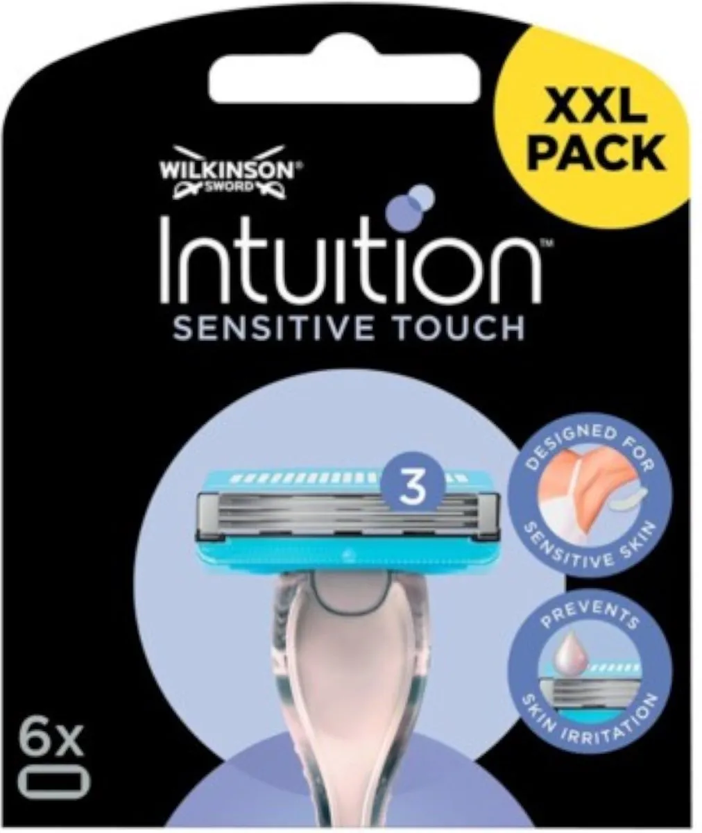 Wilkinson Sword Intuition Sens.Touch 3pcs - 6 Scheermesjes - Zwart/Paars