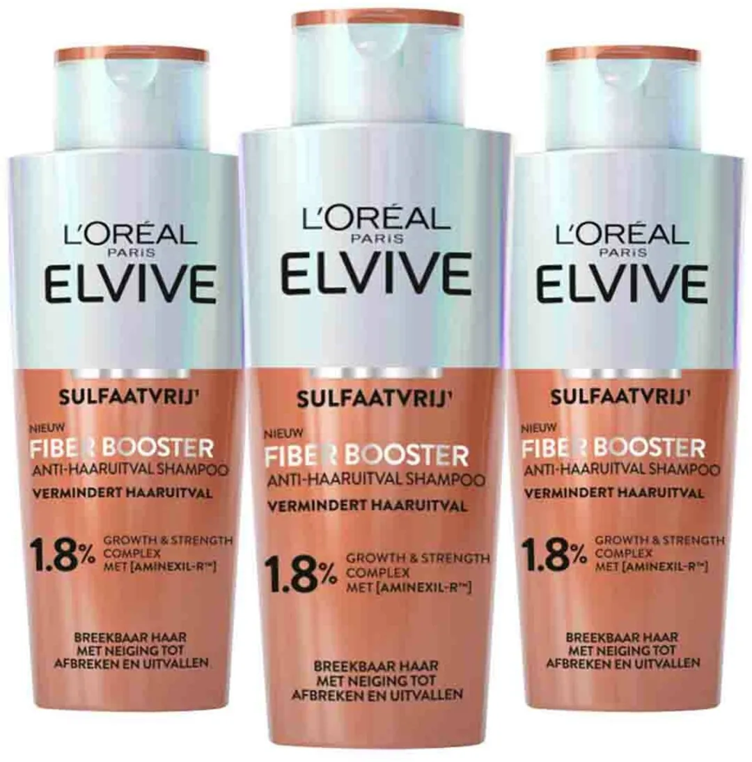 L'Oréal Paris Elvive Fiber Booster Anti-Haaruitval Shampoo 3x200ml