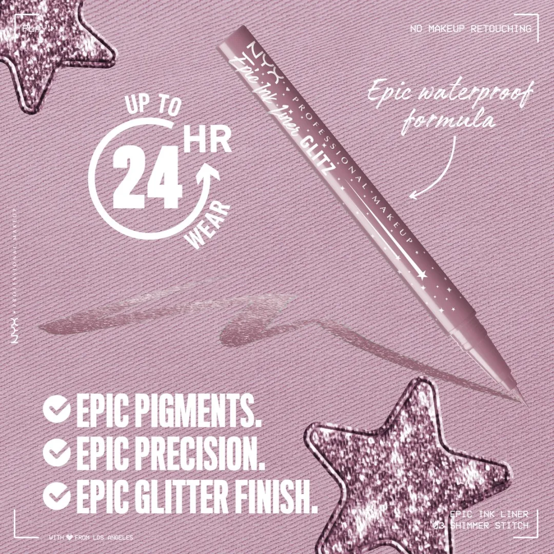 NYX Professional Makeup Epic Ink Liner Glitz Eyeliner 03 Shimmer Stitch - 1ml