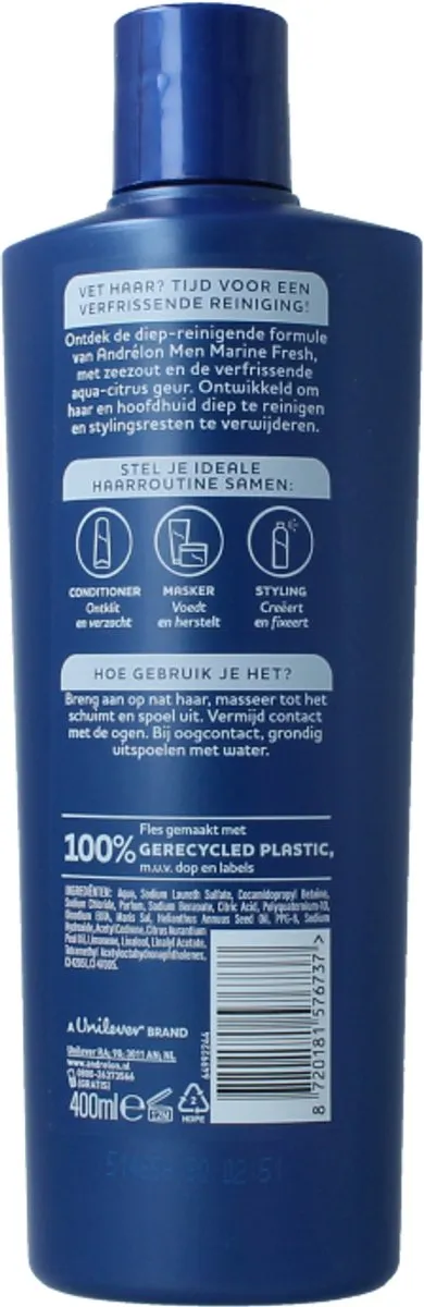 Andrélon Men Marine Fresh Shampoo 400ml