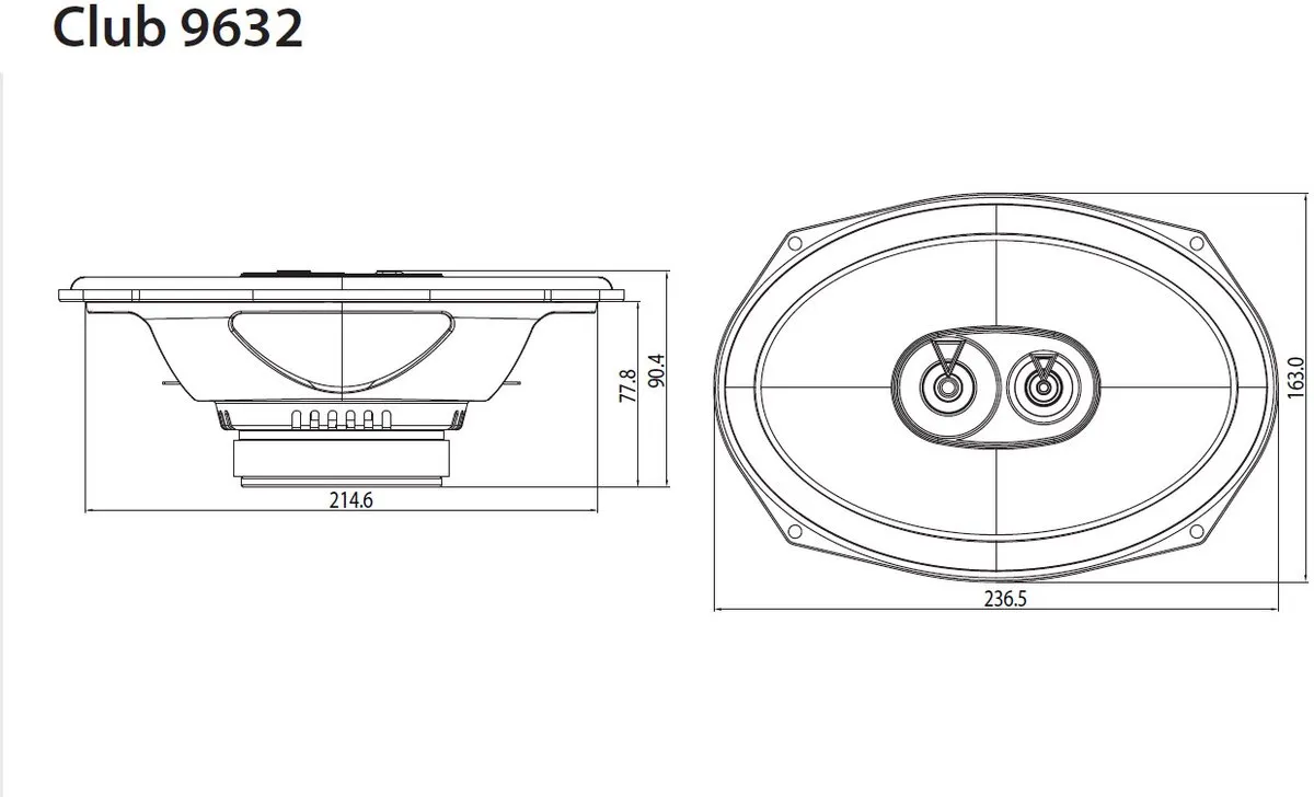 JBL Club 9632 Autospeakers 255W - 2-weg Coaxiaal - Zwart