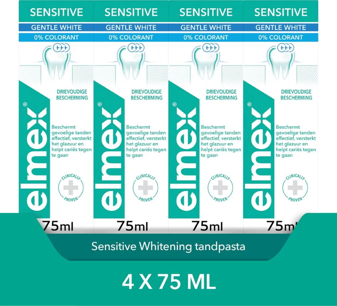 Elmex Sensitive Whitening Tandpasta 300ml - 4x75ml