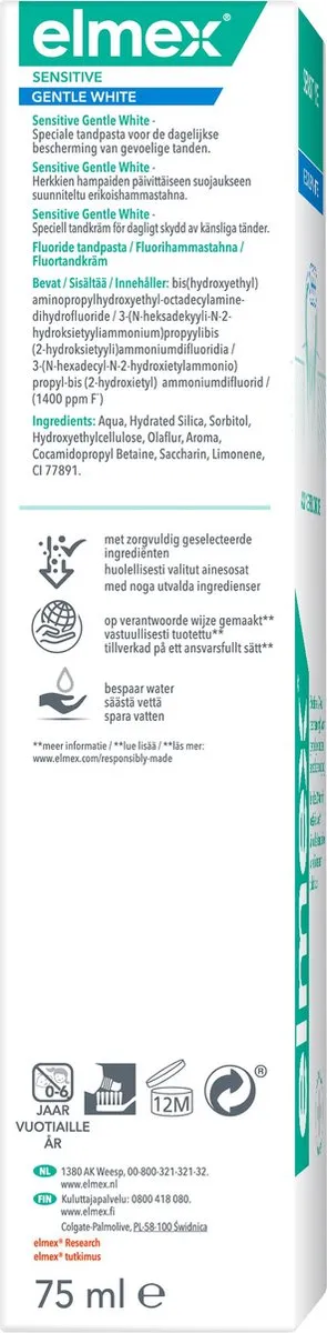 Elmex Sensitive Whitening Tandpasta 300ml - 4x75ml