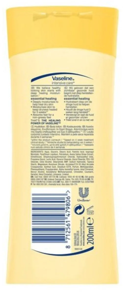 Vaseline Essential Healing Bodylotion 1000ml - 5 Stuks