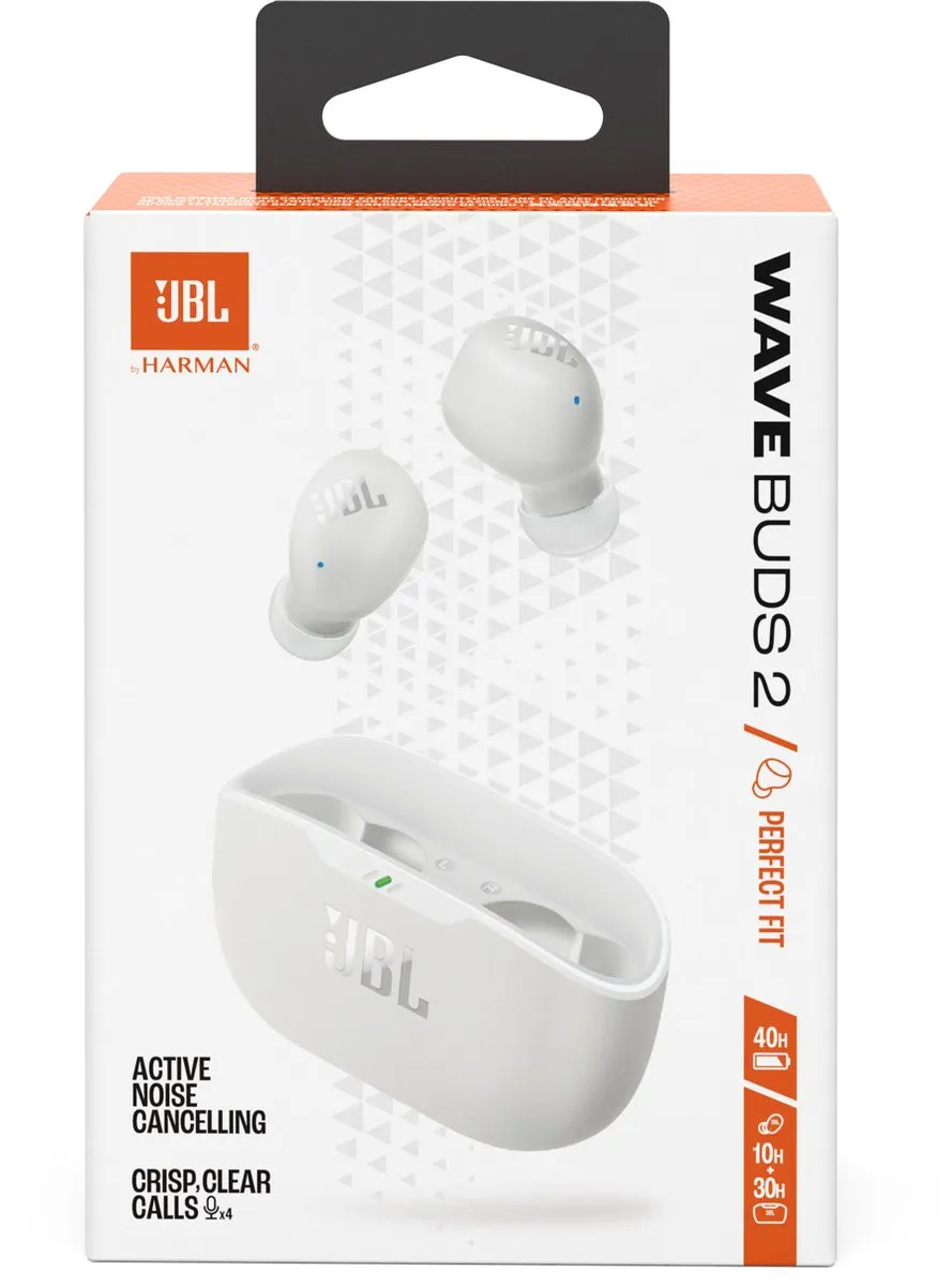JBL Wave Buds 2 JBLWBUDS2WHT Oordopjes - 40 uur - IP54 - Wit