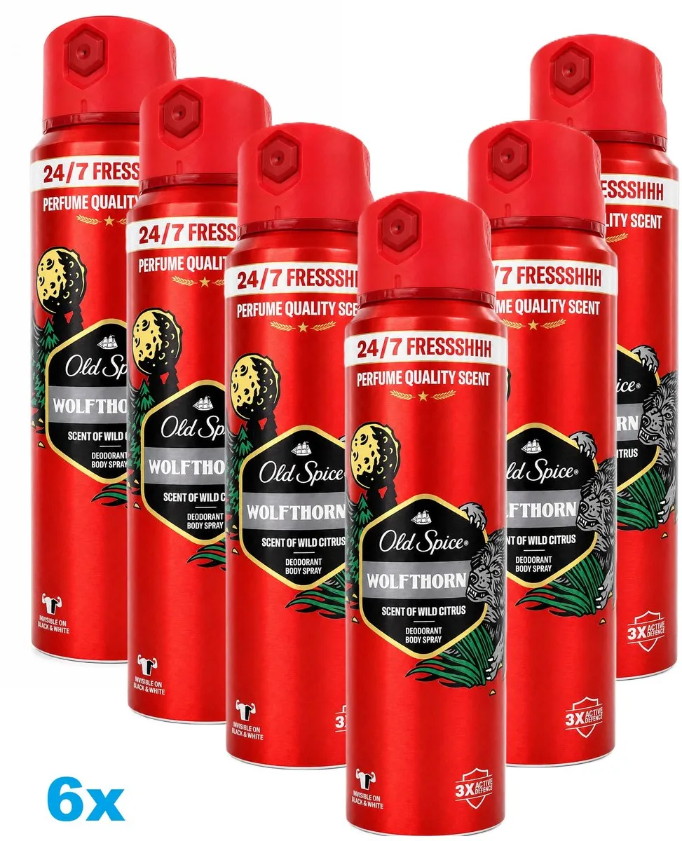 Old Spice Wolfthorn Bodyspray 6x150ml