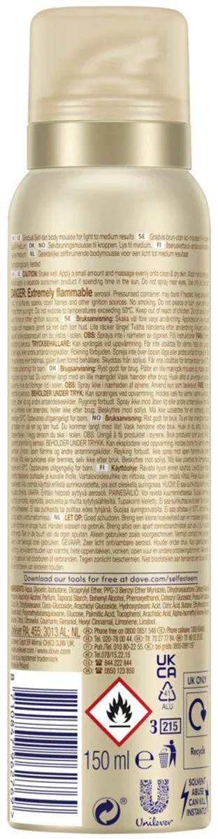 Dove Body Love Zelfbruinende Mousse 150ml - 7 Stuks