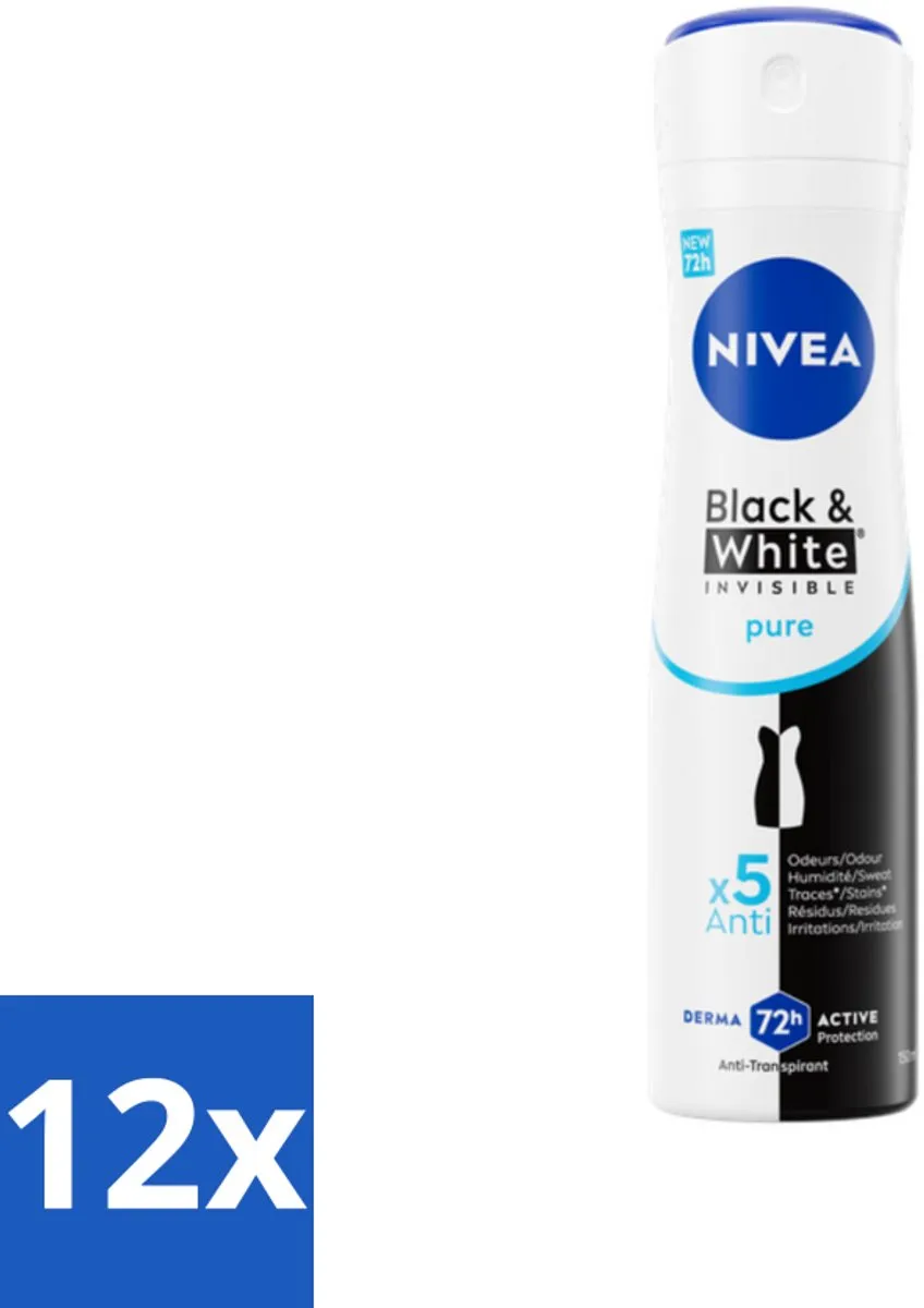 NIVEA Black & White Invisible Pure Deodorant Spray 150ml