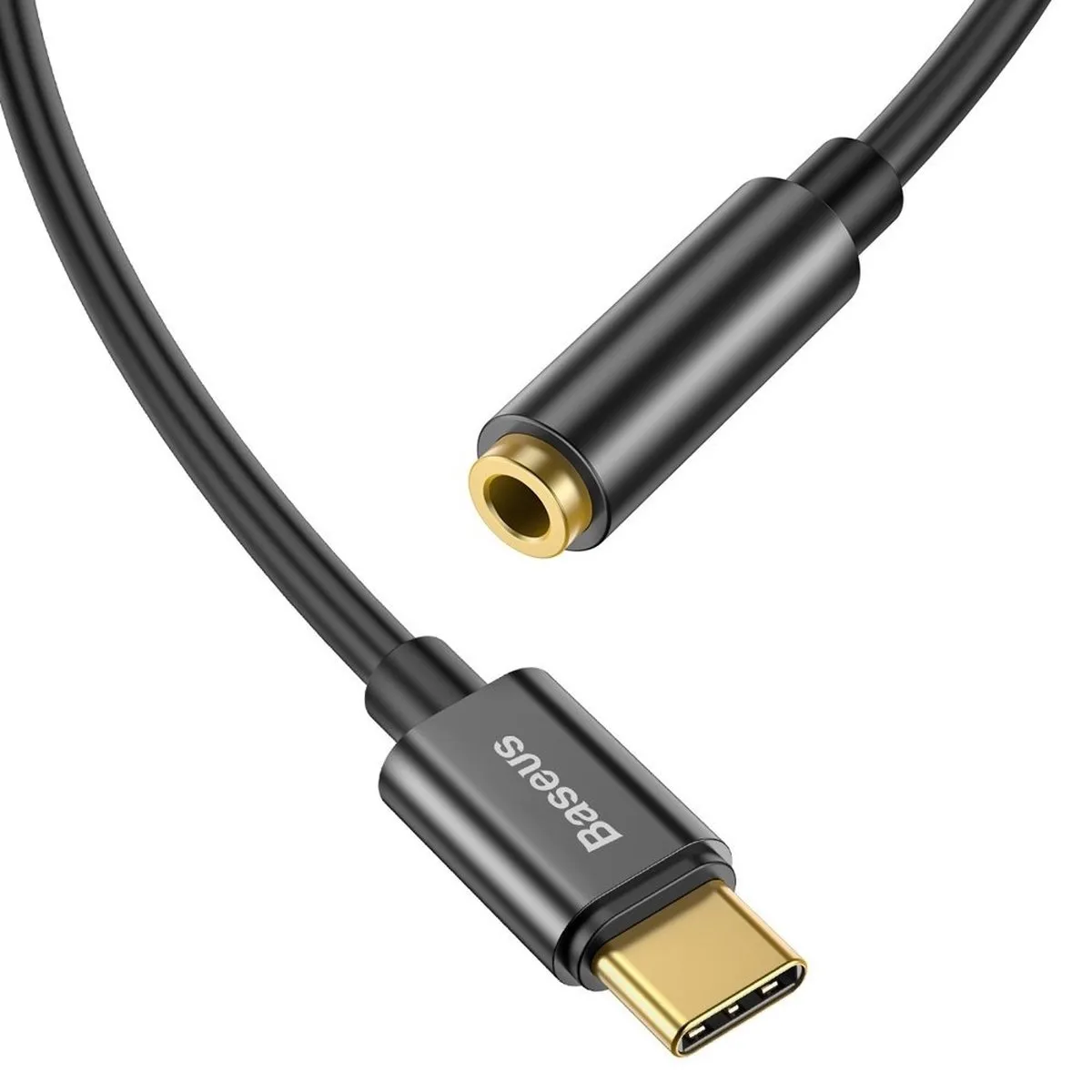 Baseus L54 USB-C naar 3.5mm Audio Adapter - Zwart