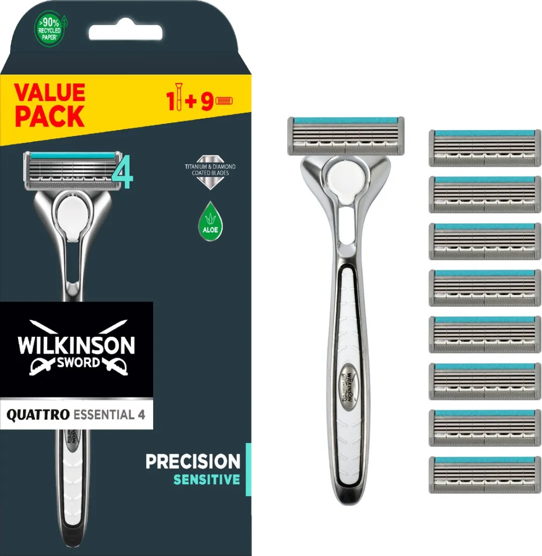 Wilkinson Sword Quattro Essential 4 Sensitive Scheersysteem