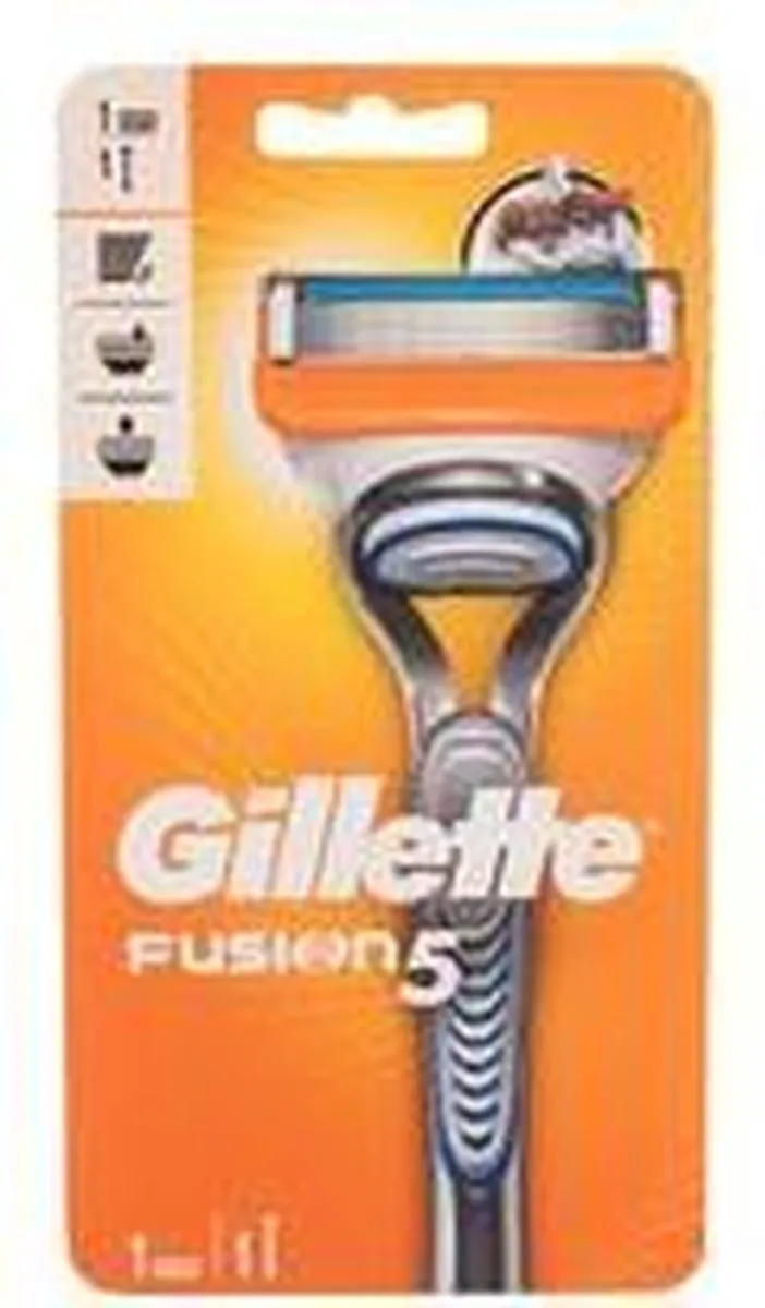 Gillette Fusion 5-delig scheerset - Blauw/Oranje/Wit/Zilver