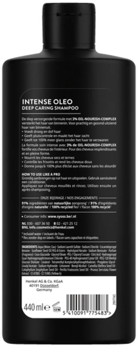 Syoss Oleo Shampoo 440ml - Voedend