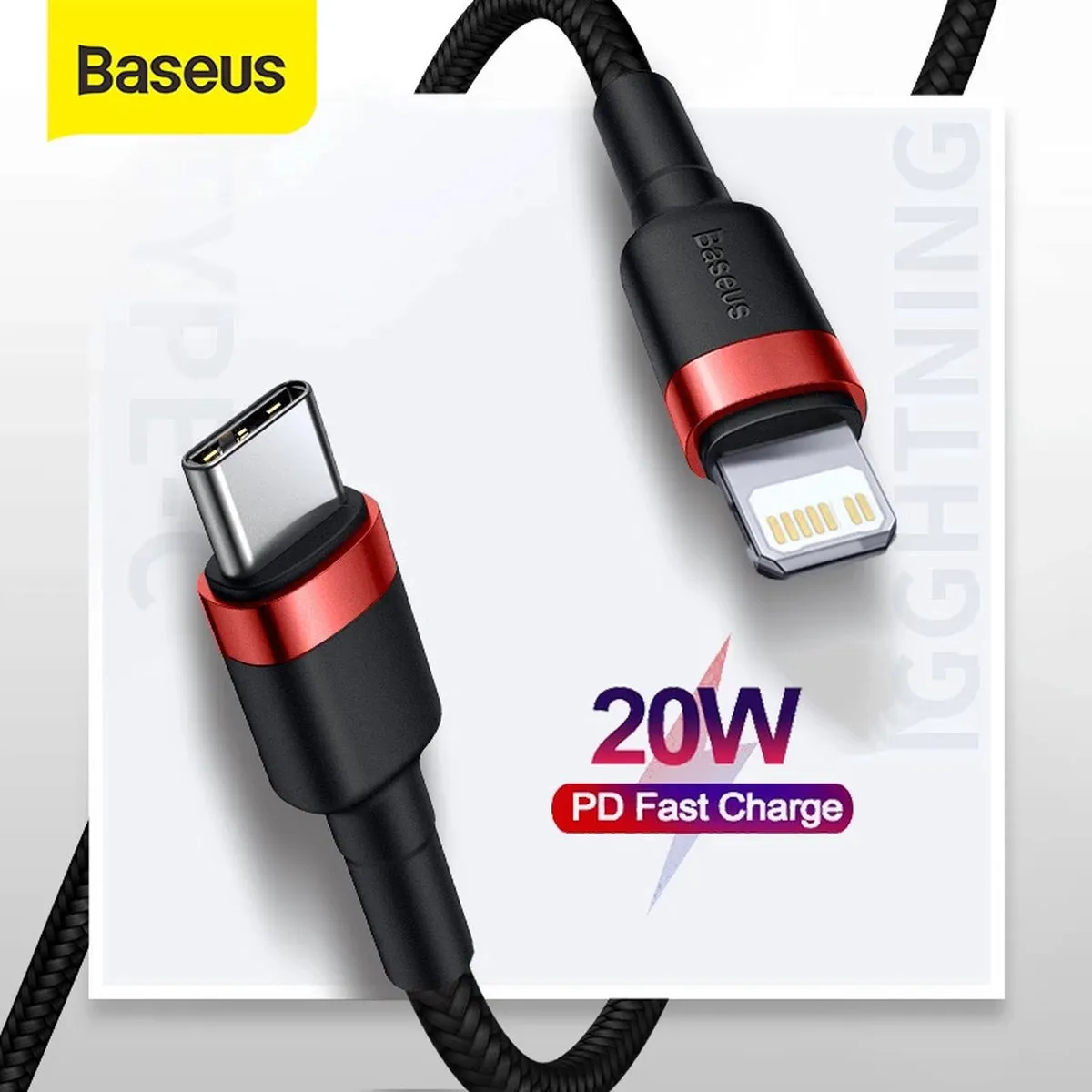 Baseus Geweven Nylon USB naar Lightning Kabel 2M - Zwart