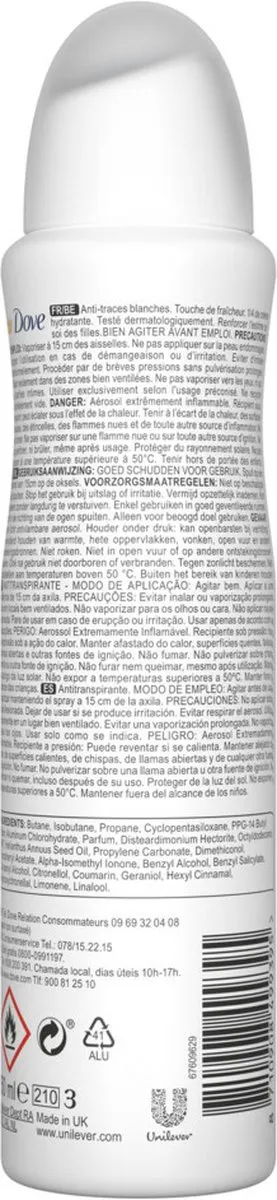 Dove Invisible Dry Anti-Transpirant Spray - 6x150ml