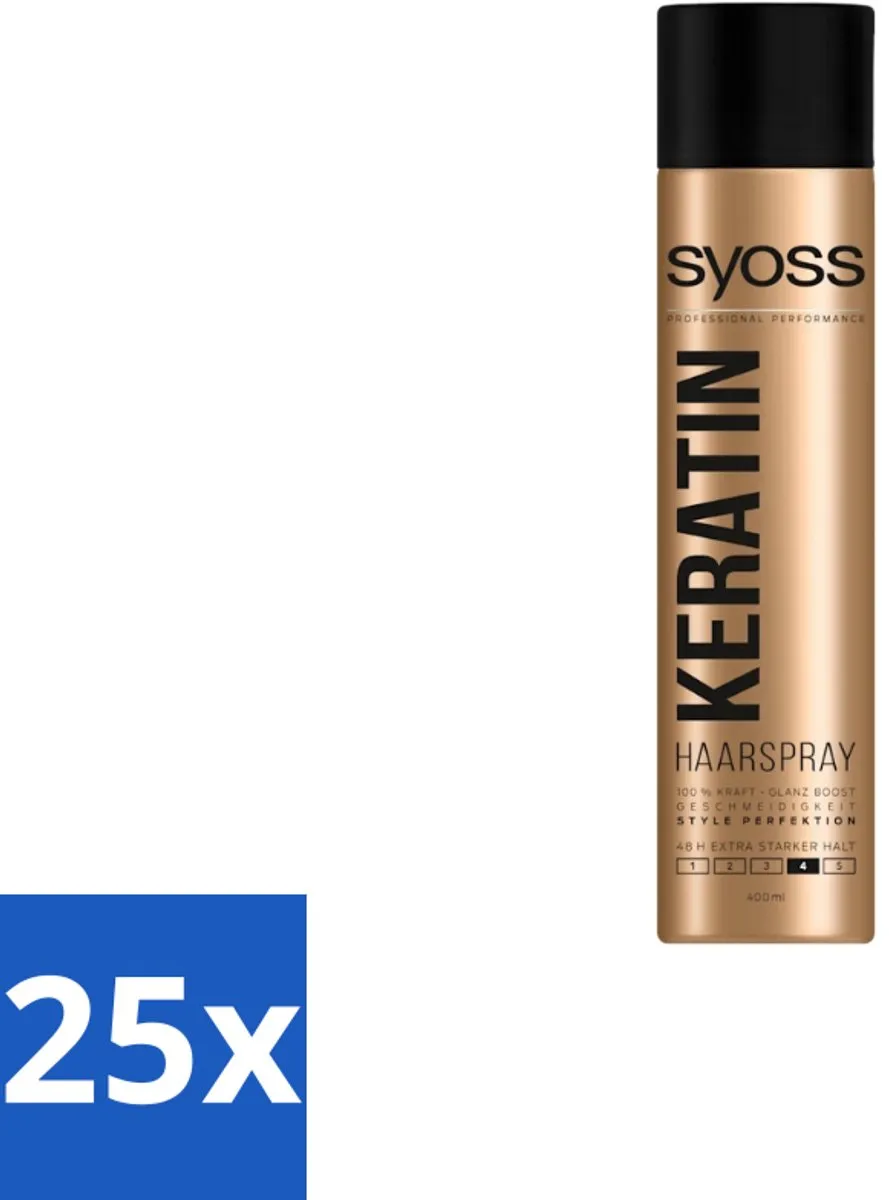 SYOSS Keratin Hold 4 Haarspray 400ml - 25 Stuks