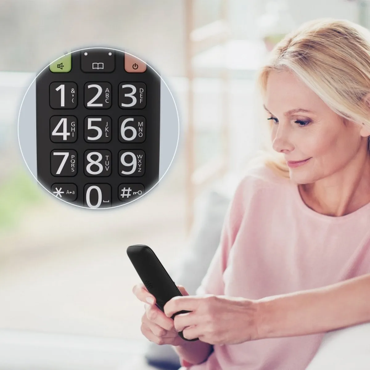 Panasonic KX-TGU-112EXB Senioren DECT Telefoon - 2 Handsets - Zwart