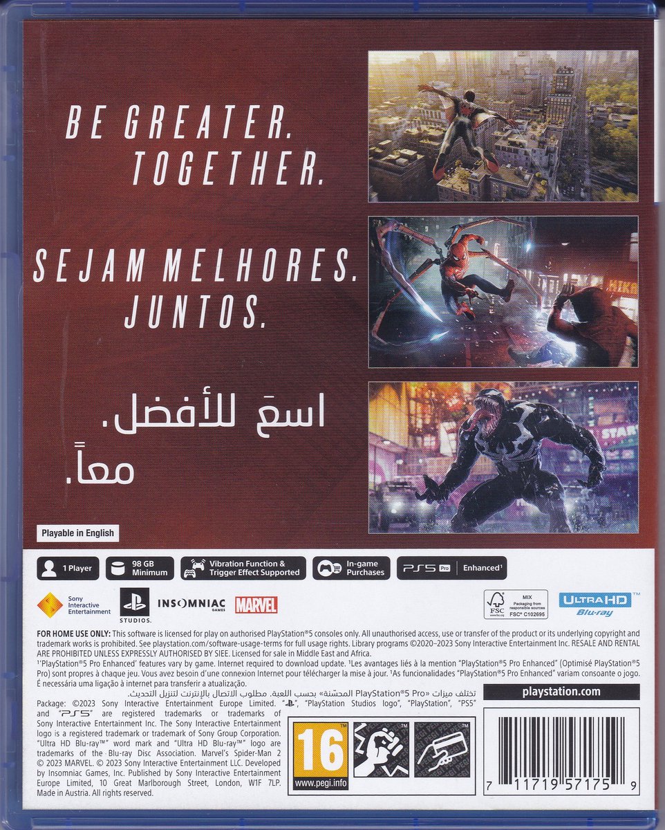 Marvel: Spider-Man 2 - EN/PT/AR (PS5)