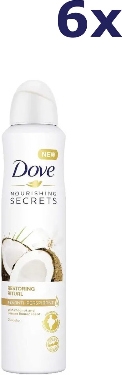 Dove Deospray Restoring Ritual Coconut & Jasmine - 6x150ml