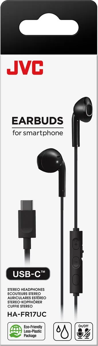 JVC HA-FR17UC In-Ear USB-C Headset - Zwart