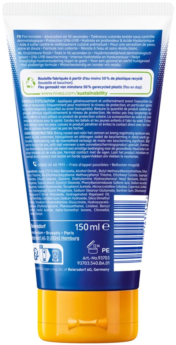 NIVEA SUN Protect & Hydrate Invisible Finish Zonnecrème SPF50+ 150ml