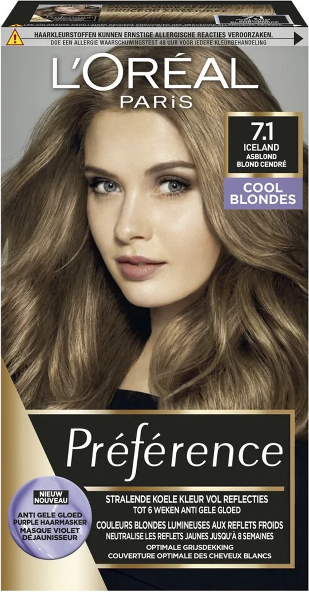 L'Oréal Paris Preference Haarkleuring 7.1 Iceland Cool Blondes