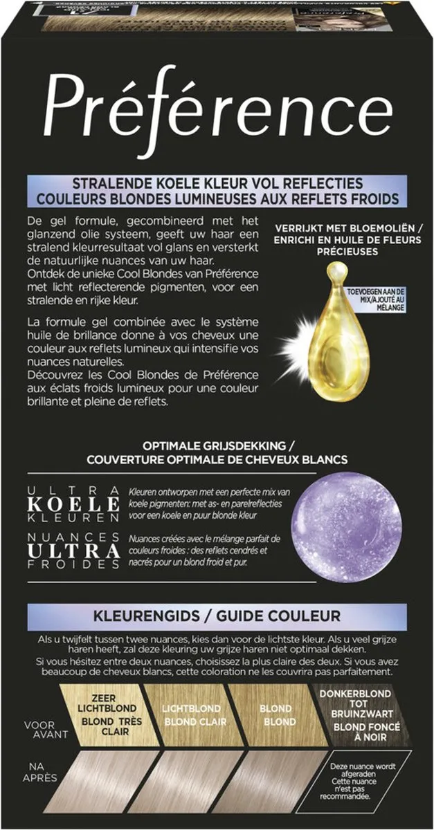 L'Oréal Paris Preference Haarkleuring 7.1 Iceland Cool Blondes - 6 Stuks