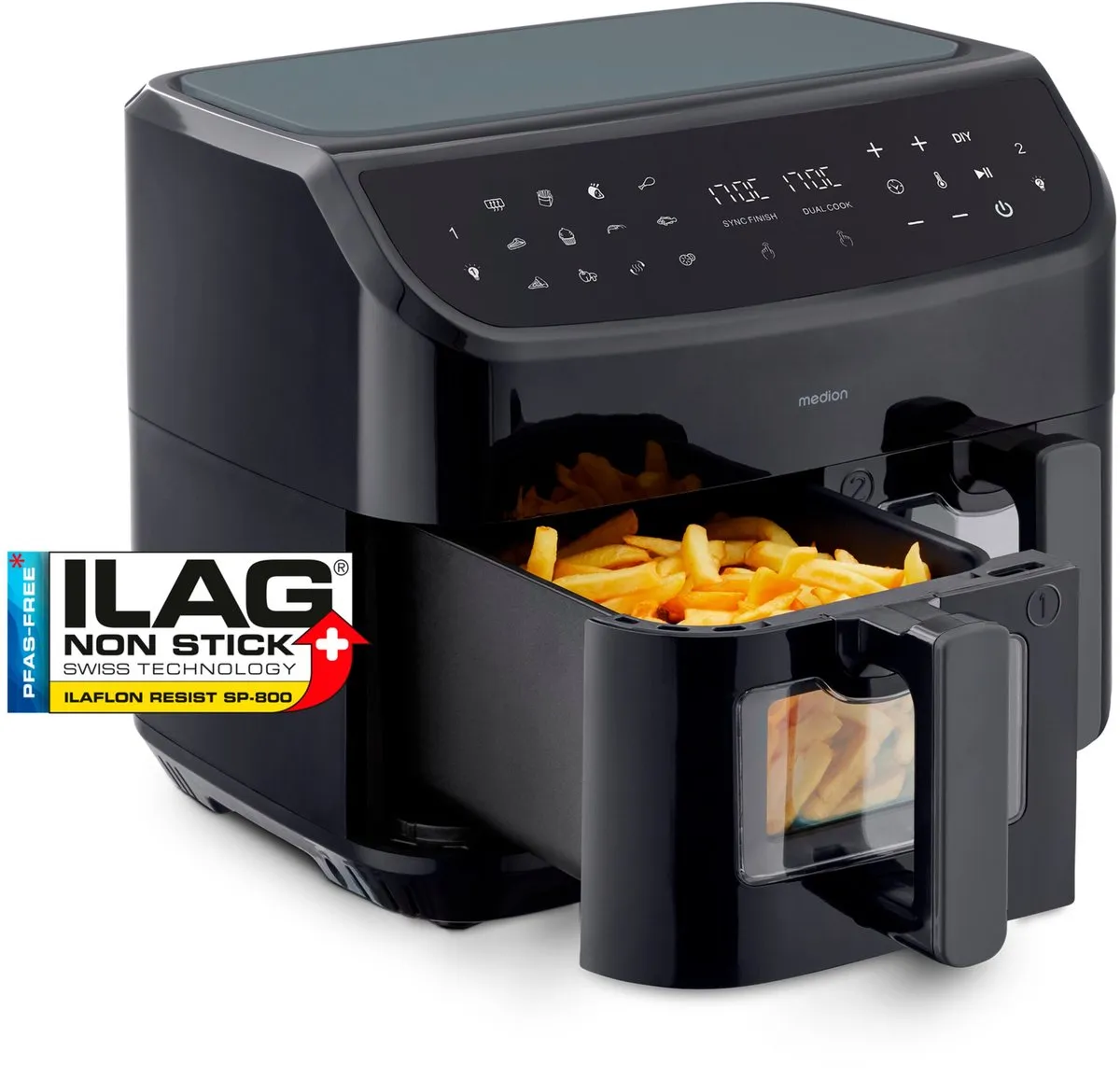 Medion XXL P20 Dubbele Airfryer 8,7L
