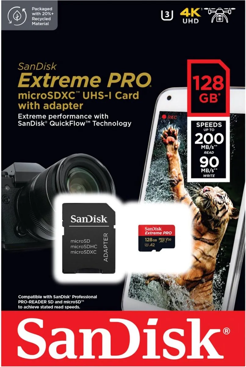 SanDisk Extreme PRO MicroSDXC SDSQXCD-128G-GN6MA 128GB