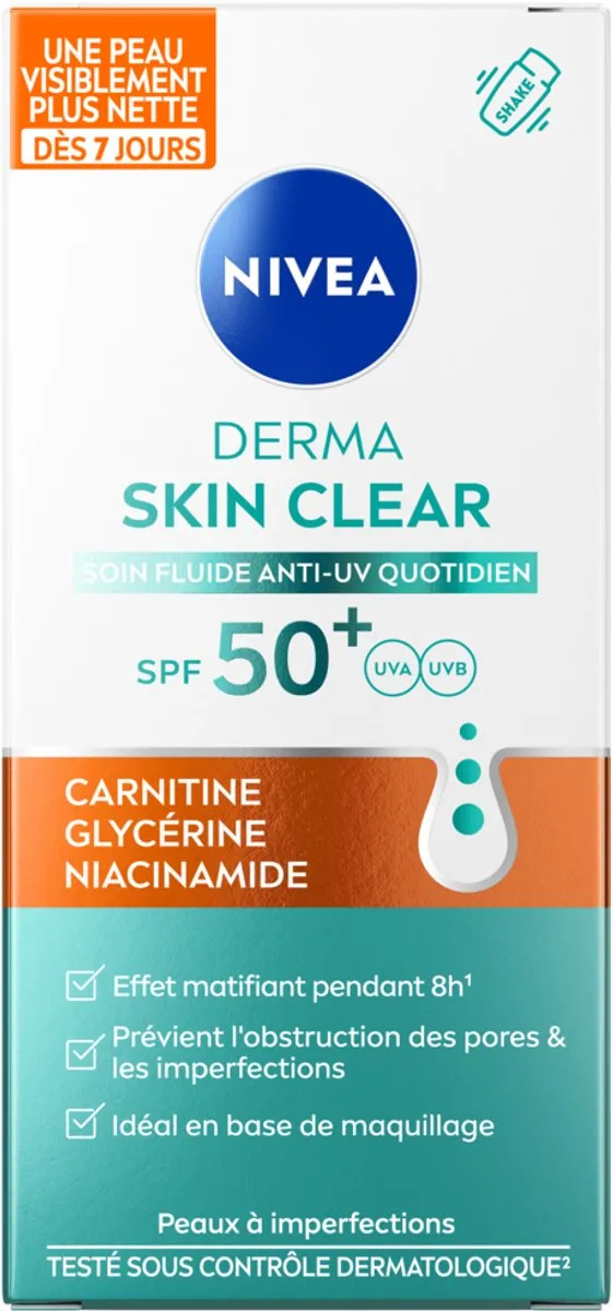 NIVEA Derma Skin Clear Anti-UV Fluïde SPF50 - 40ml
